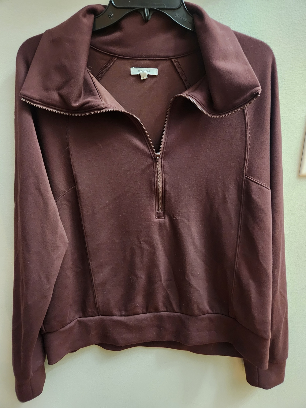 Maurices Size Large Quarter-Zip Pullover Deep Burgundy